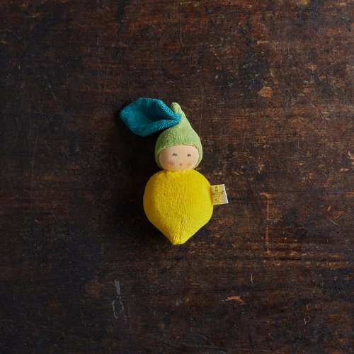 Handmade Cotton/Wool Lemon Rattle