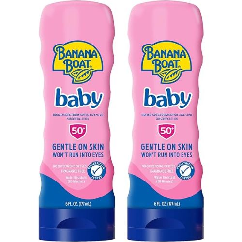 Banana Boat Baby Sunscreen Lotion, SPF 50+, 6oz, Twin Pack