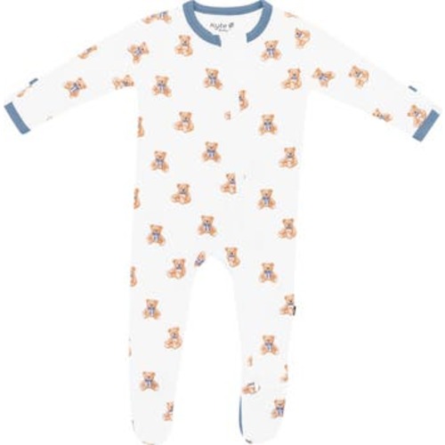 Teddy Bear Zip-Up Footie, 0-3M