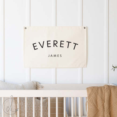 Custom Baby Name | Canvas Flag | D2