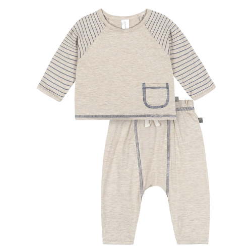 Modern Moments by Gerber Baby Boy Top with Harem Pant Outfit Set, 2-Piece, Sizes 0/3 Months - 24 Months
