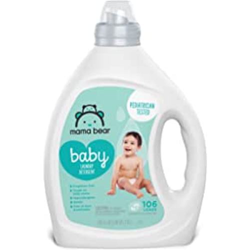 Amazon.com: Amazon Brand - Mama Bear Concentrated Liquid Baby Laundry Detergent, Free & Clear, 106 Loads, 79.5 FL OZ : Health & Household