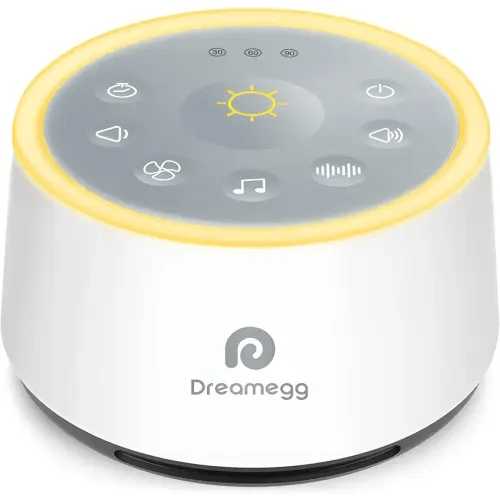 Dreamegg White Noise Machine - D1 Sound Machine for Sleeping & Relaxing, 24 Soothing Sounds, 3 Auto-off Timer, Soothing Night Light, Noise Machine for Baby/Kid/Adults/Office, USB or DC Powered, White