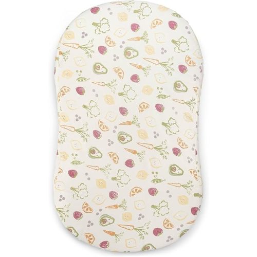 Crane Baby Bassinet Sheet, 100% Cotton Sateen, Fruits & Veggies