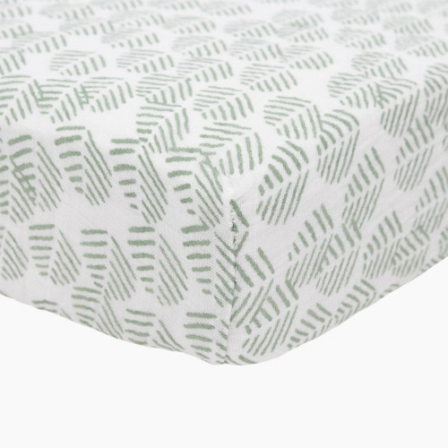 Little Unicorn Cotton Muslin Crib Sheet - Leaf Motif