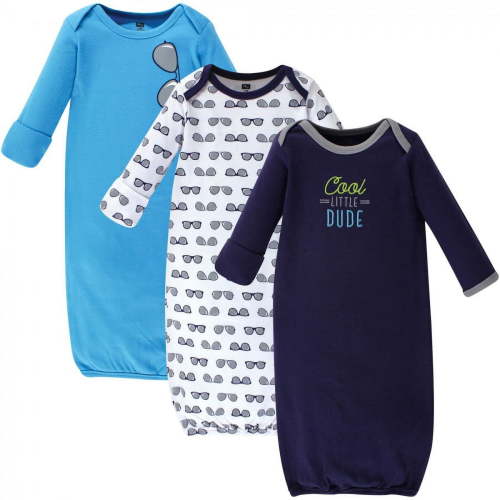 Hudson Baby Infant Boy Cotton Gowns, Cool Little Dude, Preemie/Newborn