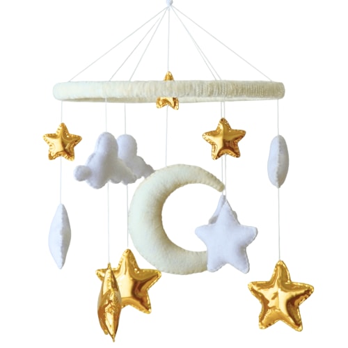 TINITIGIES Starry Night Mobile for Crib – Star and Moon Sky Theme Nursery Decor – Ideal Gift for Baby Nursery