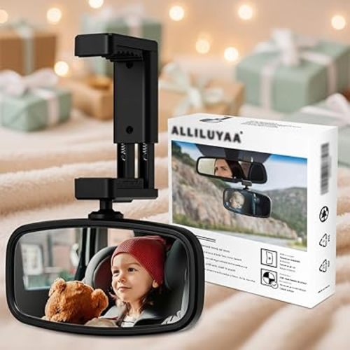 360-Degree Baby Car Mirror for Rear-Facing Seats,Kids Safety Mirrors with Tool-Free Installation,Kids Rear View Mirror BPA-Free Shatterproof & ASTM Certified (Adjustable 14"-22") (1 pack)