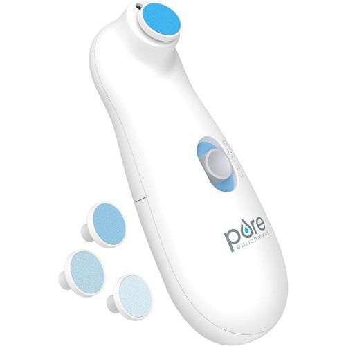 PureBaby Electric Nail Trimmer - New & Improved 6-Piece Cordless Nail Drill, 4 Attachments, 2 Speeds with Bidirectional Rotation, LED Light, Hidden File Storage, & Carrying Case for Newborns & Baby