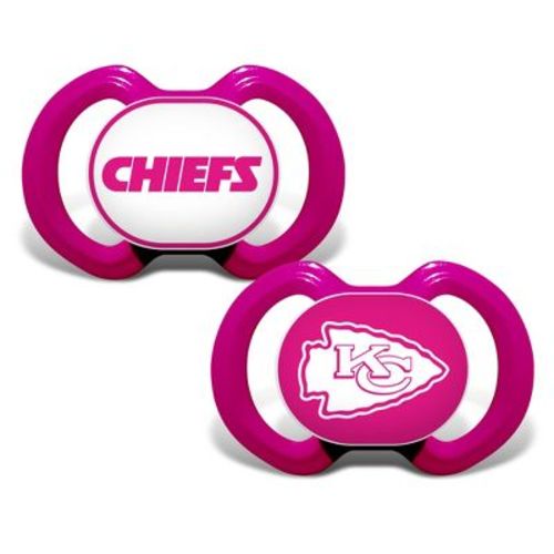 BabyFanatic Girls Pink Pacifier 2-Pack - NFL Kansas City Chiefs