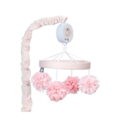 Signature Botanical Baby Pink Floral Musical Baby Crib Mobile