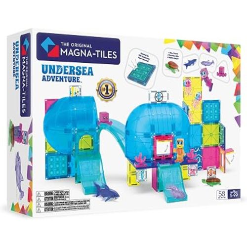MAGNA-TILES Undersea Adventure 58-Piece Magnetic Construction Set, The Original Magnetic Building Brand