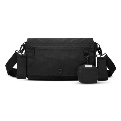 Huggies Roll and Stroll Crossbody Solid Shoulder Diaper Bag - Black