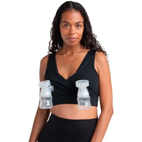 Everyday Luxe Nursing & Hands-Free Pumping Bra - Nursing and Pumping Bra Fits All Standard Pump Flanges and Wearable Pumps