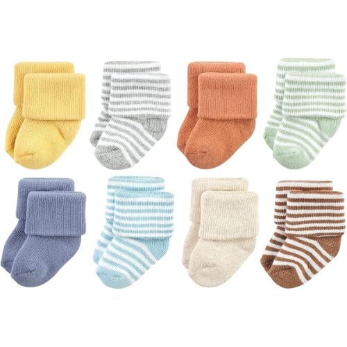 Hudson Baby Baby 8-pack Cotton Rich Newborn and Terry Socks