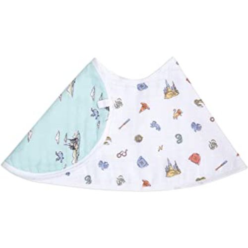 aden + anais Burpy Bib; 100% Cotton Muslin; Soft Absorbent 4 Layers; Multi-Use Burp Cloth and Bib; 22.5" X 11", Hogwarts Essentials