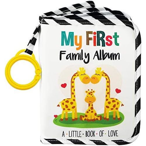Urban Kiddy™ Baby's My First Family Album | Soft Photo Cloth Book Gift Set for Newborn Toddler & Kids (Giraffe)