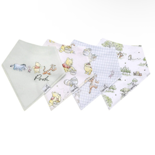 4 Pack Baby Bandana Bibs - Hundred Acre Wood