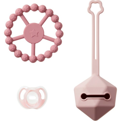 Tommee Tippee Silicone Comfort Gift Set, 0-6m Soother, 0-3m Teether, Carry Case Pink