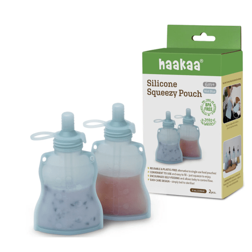 Haakaa Silicone Yummy Pouch 4.5 oz-Mist Blue