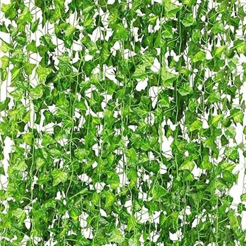 CQURE 36 Pack 252Ft Artificial Ivy Garland, Fake Vines Leaf Garland Green Leaves Fake Plants Hanging Vines Plant Greenery Garland for Bedroom Wedding Party Garden Wall Room Decor