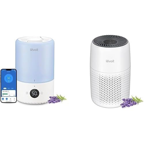 LEVOIT Smart Humidifier (Dual 200S) and Air Purifier (Core Mini) Bundle for Bedroom and Home