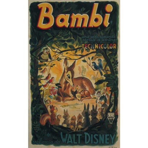 Bambi (1942) Disney cartoon movie poster reprint 18x12 inches approx.