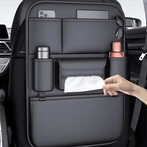 Traverseon Car Seat Organizer – Foldable Tray & Multi-Compartment Storage