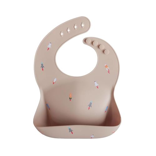Amazon.com: mushie Silicone Baby Bib | Adjustable Fit Waterproof Bibs (Cambridge Blue) : Baby