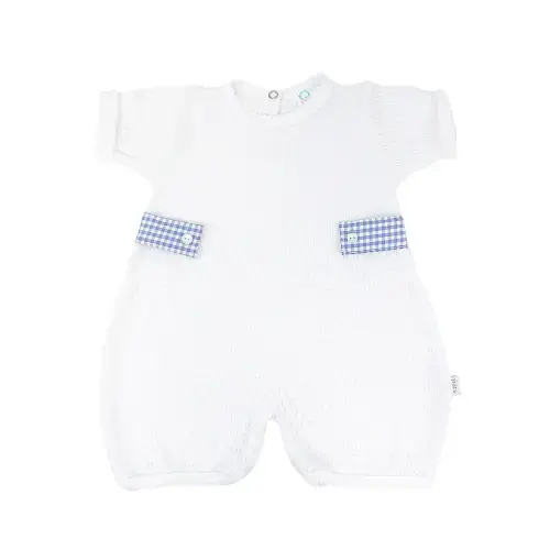 Paty Knit Baby Bubble with Gingham Side