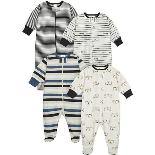 Onesies Brand Baby Boys' 4-pack Sleep 'N Play Footies