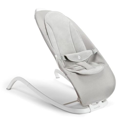 Munchkin® Electric Baby Bouncer & Rocker with Digital Touch Display, Soothing Sounds & 3 Recline Positions - Automatic Bouncing & Rocking, Grey