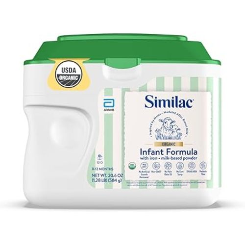 Similac Organic Infant Formula, Easy to Digest, USDA-Certified Organic, Powder, 20.6-oz Tub