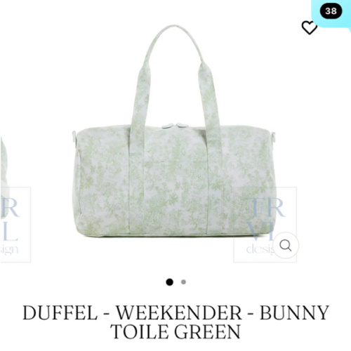 Duffel - Weekender - Bunny Toile Green