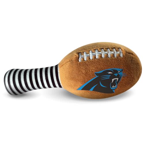 Smilo NFL Plush Football Rattle - Carolina Panthers | Soft Baby Rattle with Bell, for Babies and Toddlers from 3 Months, Designed for Little Hands, Motor Skill Development