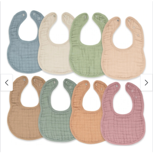 Muslin Cotton Baby Bibs Adjustable Size with Easy Snaps by Comfy Cubs