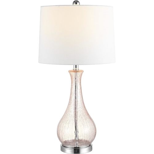 Safavieh Lighting Collection Finnley Light Blush Crackle 28-inch Bedroom Living Room Home Office Desk Nightstand Table Lamp (LED Bulb Included)