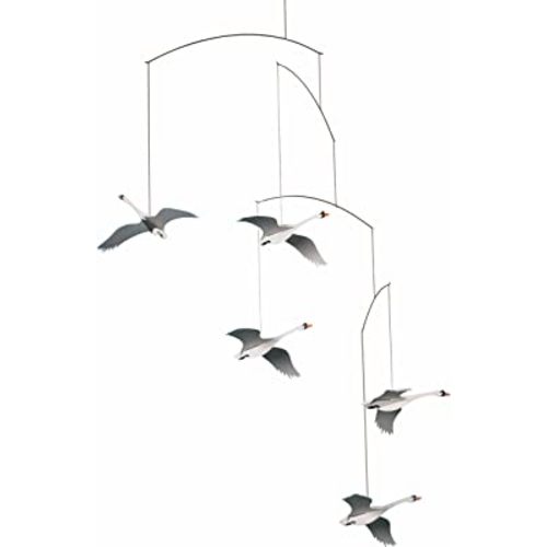 Scandinavian Swan Hanging Mobile - 22 Inches - Handmade in Denmark