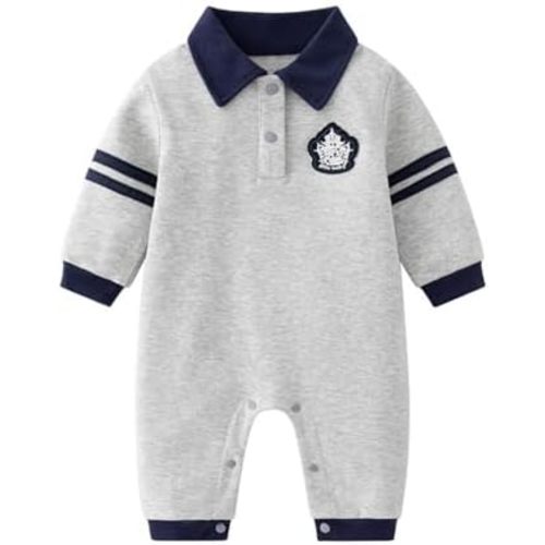Infant Baby Boy Girl 100% Cotton Romper Long Sleeve Snap Closure Jumpsuit Bodysuit 0-18 Months All Seasons