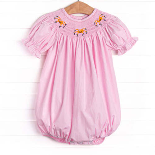Spooky Spider Smocked Bubble, Pink Gingham – Stitchy Fish