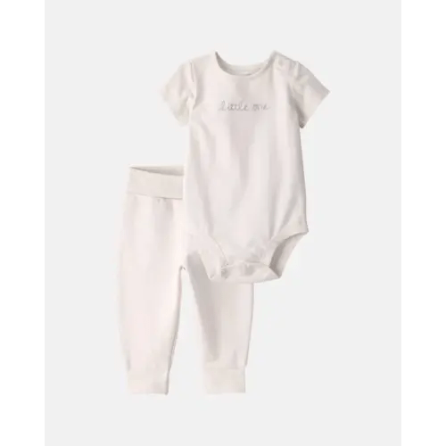 Baby Girl 2-Piece Organic Cotton 'Little One' Bodysuit & Pant Set - Little Planet | Carter's