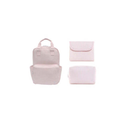 PINK PIMLICO STRIPE BUNDLE - QUILTED ALL YOU NEED BAG + CHANGING MAT + – Southern Sorelle Embroidery Boutique