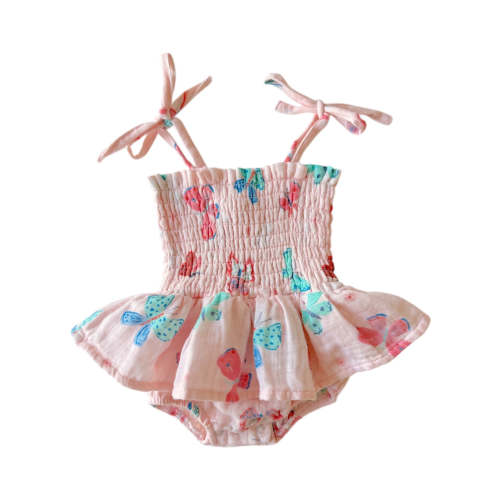Whimsical Butterflies / Muslin Smocked Bubble w/ Skirt