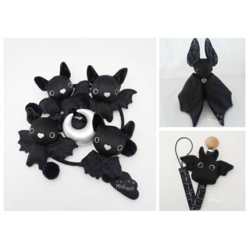 Kit Baby Mobile Bat Plush Dummy Clip - Etsy