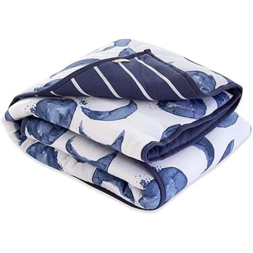 Burt's Bees Baby Reversible Blanket, Nursery, Stroller & Tummy-Time Organic Jersey Cotton Quilted Infant & Toddler Bedding