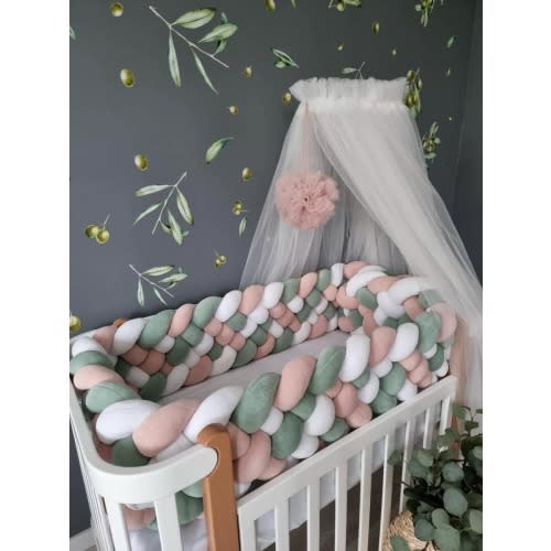 Triple braided crib bumper mixed colors