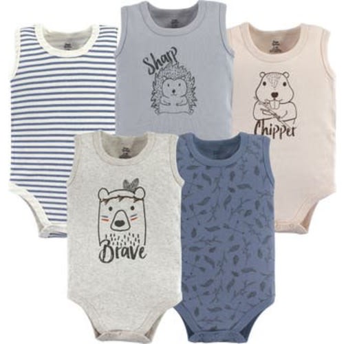 5Pk Sleeveless Bodysuits, 3-6M