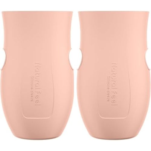 Gulicola Glass Baby Bottle Silicone Sleeves, Pink, 8 oz - 2pks