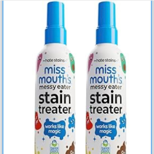 Miss Mouth's Messy Eater Stain Treater Spray - 4oz 2 Pack Stain Remover - Newborn & Baby Essentials - No Dry Cleaning Food, Grease, Coffee Off Laundry, Underwear, Fabric