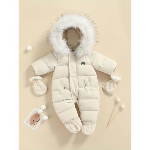 Baby Winter Snowsuit Infant Coat Romper Warm Outwear Hooded Puffer - TikTok Shop